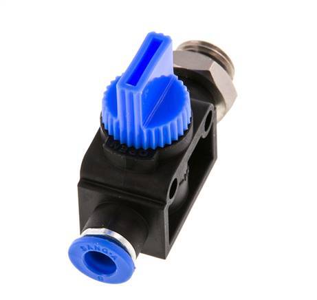 3/2-Way Shut-Off Hand Valve 6 mm - G1/4'' Plastic/Brass Tube-side venting