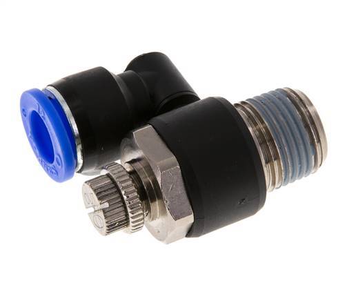 Flow Control Silencer Meter-Out Rotatable 12 mm - R1/2'' Brass/PA 66