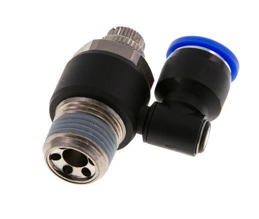 Flow Control Silencer Meter-Out Rotatable 12 mm - R1/2'' Brass/PA 66