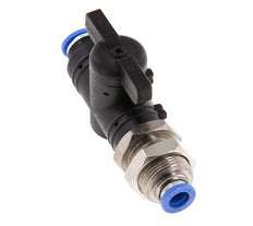 2-Way Straight Ball Valve 6 mm Plastic/Brass Bulkhead