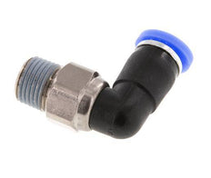 4mm & R1/8'' Elbow Swivel Joint Push-In-Male Threads Nickel-Plated Brass/PBT NBR Rotatable