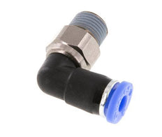 4mm & R1/8'' Elbow Swivel Joint Push-In-Male Threads Nickel-Plated Brass/PBT NBR Rotatable