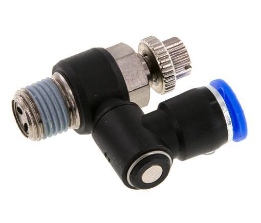 Flow Control Silencer Meter-Out Rotatable 8 mm - R1/4'' Brass/PA 66