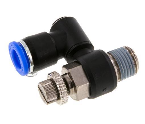 Flow Control Silencer Meter-Out Rotatable 8 mm - R1/4'' Brass/PA 66