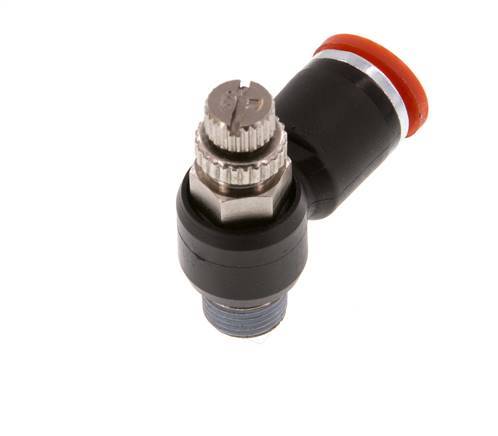 Flow Control Silencer Meter-In Elbow 8 mm - R1/8'' Brass/PA 66