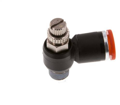 Flow Control Silencer Meter-In Elbow 8 mm - R1/8'' Brass/PA 66