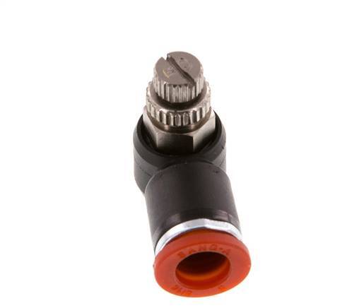 Flow Control Silencer Meter-In Elbow 8 mm - R1/8'' Brass/PA 66