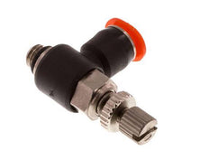 Flow Control Silencer Meter-In Elbow 4 mm - M5 Brass/PBT