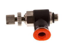 Flow Control Silencer Meter-In Elbow 4 mm - M5 Brass/PBT