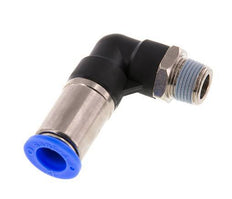 Push-In Fitting 12mm & R3/8'' Male Auto Shut-Off Elbow Brass/PBT 0-10bar (0-145psi)