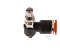 Flow Control Silencer Meter-In Elbow 6 mm - M5 Brass/PA 66