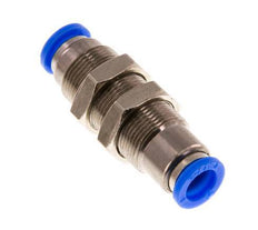 Push-In Fitting 8mm Auto Shut-Off Brass/PBT Bulkhead 0-10bar (0-145psi)