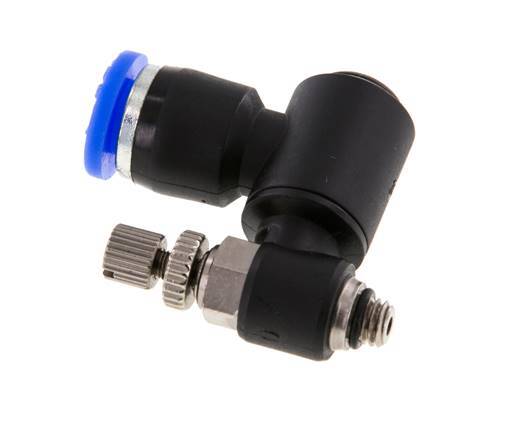 Flow Control Silencer Meter-Out Rotatable 6 mm - M5 Brass/PA 66