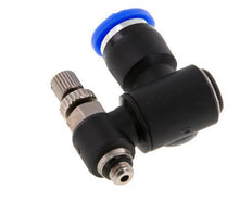 Flow Control Silencer Meter-Out Rotatable 6 mm - M5 Brass/PA 66