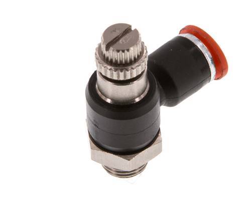 Flow Control Silencer Meter-In Elbow 6 mm - G1/8'' Brass/PA 66