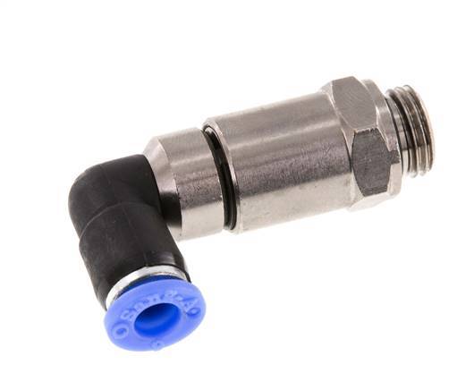 6mm & G1/4'' Elbow Quick Swivel Joint Push-In-Male Threads Nickel-Plated Brass/PBT NBR Rotatable