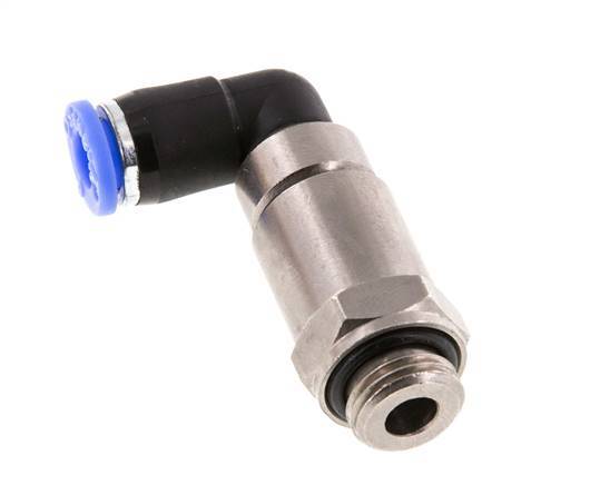 6mm & G1/4'' Elbow Quick Swivel Joint Push-In-Male Threads Nickel-Plated Brass/PBT NBR Rotatable
