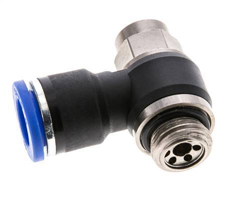 Flow Control Silencer Meter-Out Elbow 10 mm - G1/4'' Brass/PA 66 Slotted Screw
