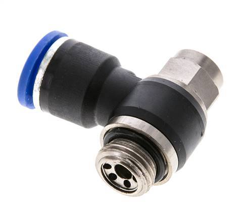 Flow Control Silencer Meter-Out Elbow 10 mm - G1/4'' Brass/PA 66 Slotted Screw