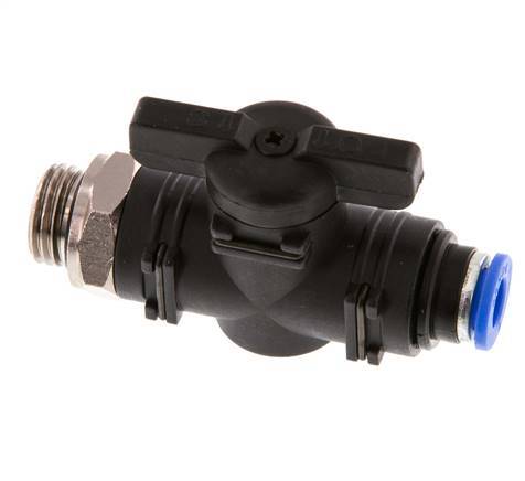 2-Way Straight Ball Valve 6 mm - G1/4'' Plastic/Brass