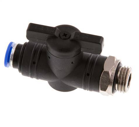2-Way Straight Ball Valve 6 mm - G1/4'' Plastic/Brass