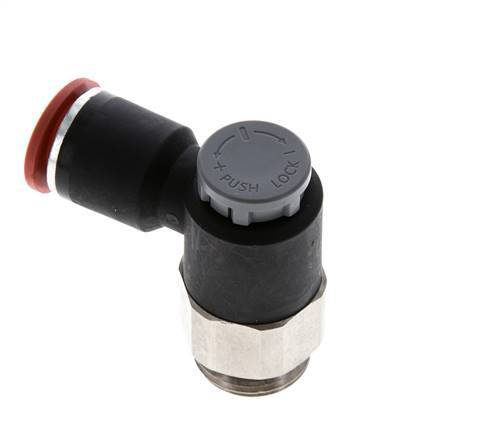 Flow Control Valve Meter-In Elbow 12 mm - G1/2'' Brass/PA 66 Locknut