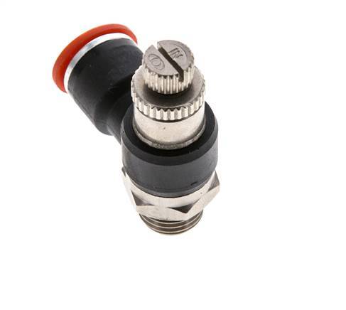 Flow Control Silencer Meter-In Elbow 10 mm - G1/4'' Brass/PA 66