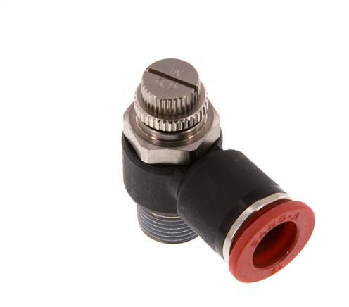 Flow Control Silencer Meter-In Elbow 12 mm - R3/8'' Brass/PA 66