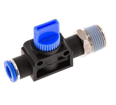 3/2-Way Shut-Off Hand Valve 8 mm - R3/8'' Plastic/Brass Tube-side venting