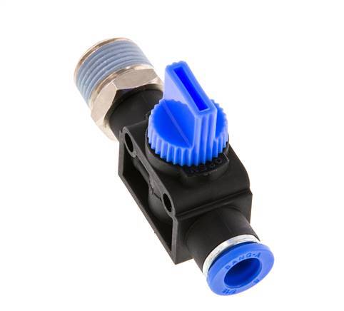 3/2-Way Shut-Off Hand Valve 8 mm - R3/8'' Plastic/Brass Tube-side venting