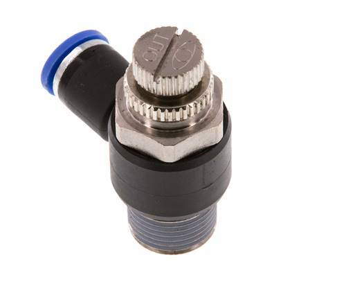 Flow Control Silencer Meter-Out Elbow 8 mm - R3/8'' Brass/PA 66