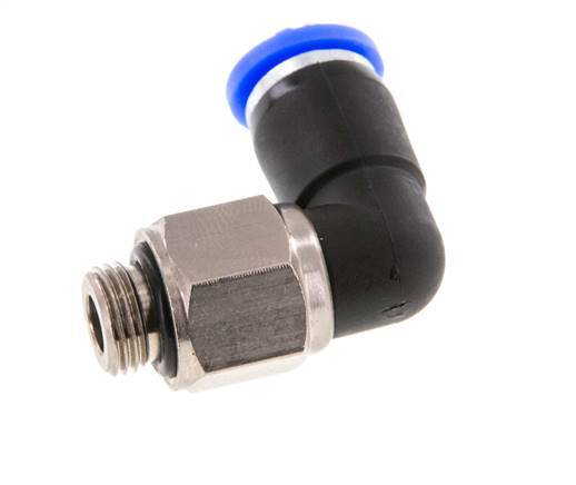 6mm & G1/8'' Elbow Swivel Joint Push-In-Male Threads Nickel-Plated Brass/PBT NBR Rotatable