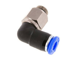 6mm & G1/8'' Elbow Swivel Joint Push-In-Male Threads Nickel-Plated Brass/PBT NBR Rotatable