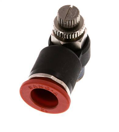 Flow Control Silencer Meter-In Elbow 12 mm - R1/4'' Brass/PA 66