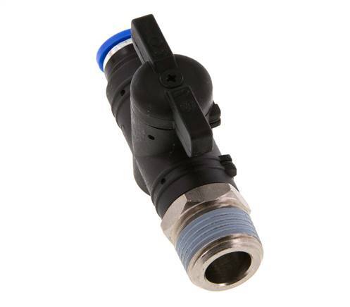 2-Way Straight Ball Valve 8 mm - R3/8'' Plastic/Brass