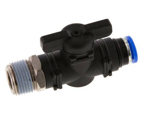 2-Way Straight Ball Valve 8 mm - R3/8'' Plastic/Brass