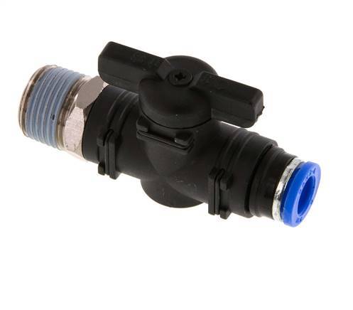2-Way Straight Ball Valve 8 mm - R3/8'' Plastic/Brass