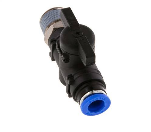 2-Way Straight Ball Valve 8 mm - R3/8'' Plastic/Brass