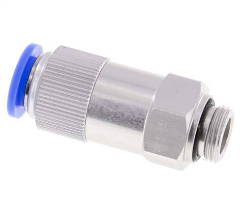 Push-In Check Valve 12mm & G3/8'' Male Aluminum 0.2-10bar (3-145psi) Hose-Thread