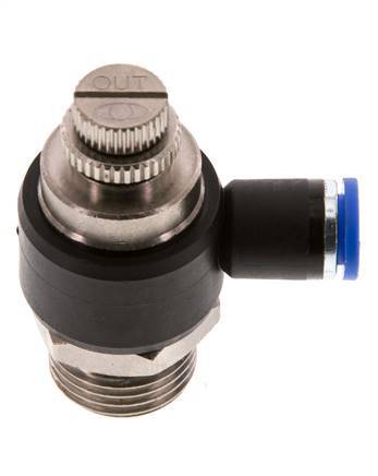 Flow Control Silencer Meter-Out Elbow 8 mm - G1/2'' Brass/PA 66