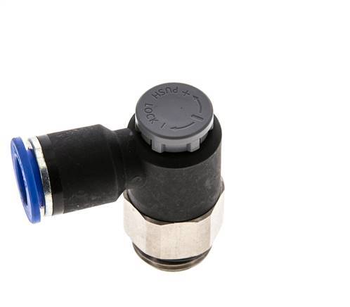 Flow Control Valve Meter-Out Elbow 12 mm - G1/2'' Brass/PA 66 Locknut
