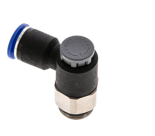 Flow Control Valve Meter-Out Elbow 12 mm - G1/2'' Brass/PA 66 Locknut