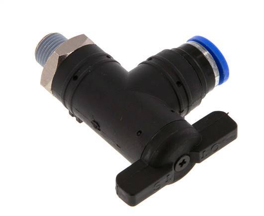 2-Way Elbow Ball Valve 8 mm - R1/8'' Plastic/Brass