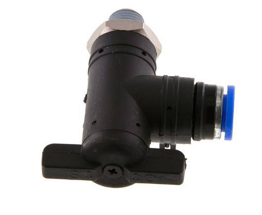 2-Way Elbow Ball Valve 8 mm - R1/8'' Plastic/Brass