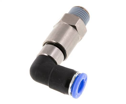 8mm & R1/4'' Elbow Quick Swivel Joint Push-In-Male Threads Nickel-Plated Brass/PBT NBR Rotatable
