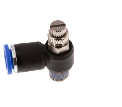 Flow Control Silencer Meter-Out Elbow 8 mm - R1/8'' Brass/PA 66