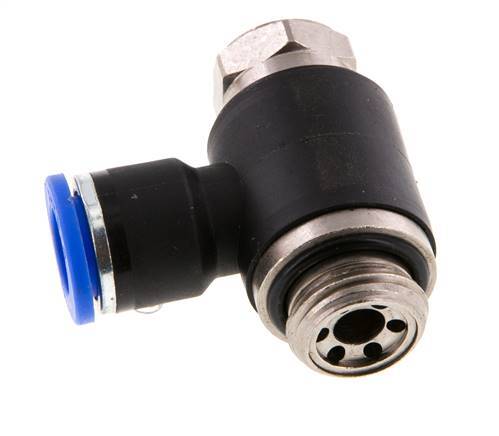 Flow Control Silencer Meter-Out Elbow 10 mm - G3/8'' Brass/PA 66 Slotted Screw