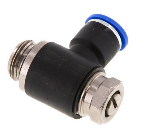 Flow Control Silencer Meter-Out Elbow 10 mm - G3/8'' Brass/PA 66 Slotted Screw