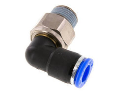 10mm & R3/8'' Elbow Swivel Joint Push-In-Male Threads Nickel-Plated Brass/PBT NBR Rotatable
