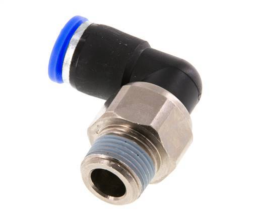 10mm & R3/8'' Elbow Swivel Joint Push-In-Male Threads Nickel-Plated Brass/PBT NBR Rotatable